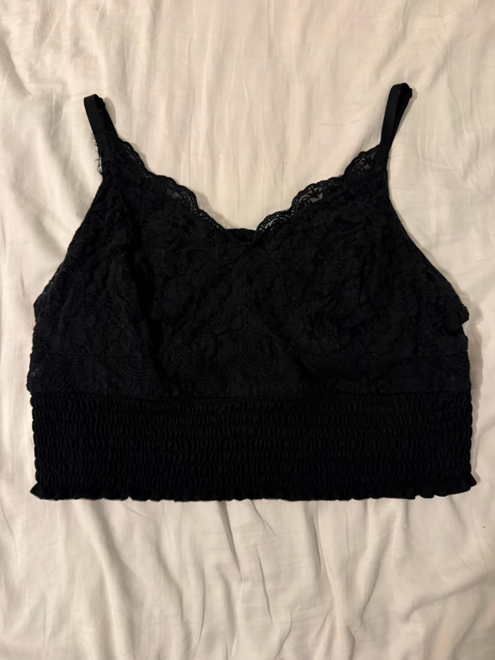 Black Lace Crop Top